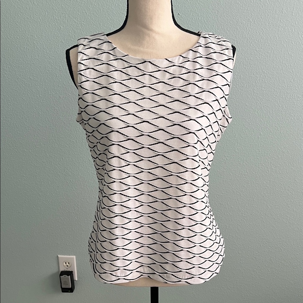 Calvin Klein Black and White Patterned Tank Top
